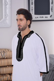 MTJ WHITE MOROCCAN EMBROIDERED THOBE