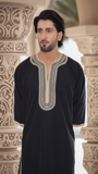 MTJ BLACK MOROCCAN EMBROIDERED THOBE