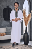 MTJ WHITE MOROCCAN EMBROIDERED THOBE
